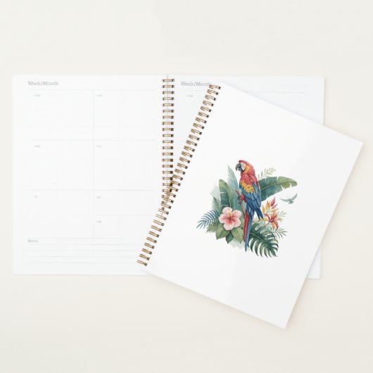 Perroquet avec fleurs (Devant avec enveloppe)