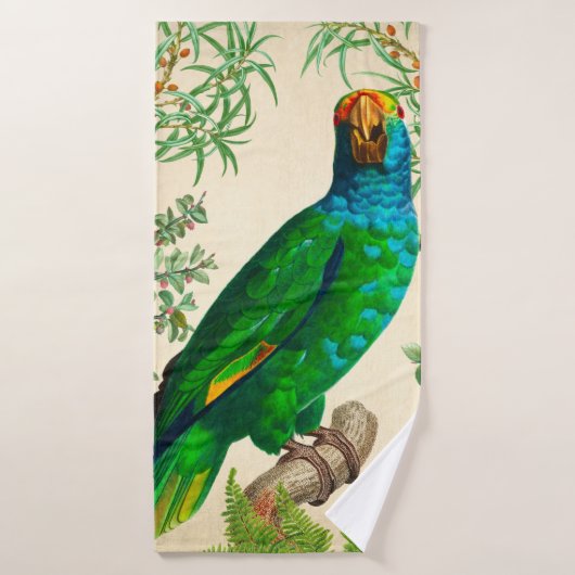 Perroquet bleu exotique (Serviette de bain)