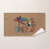 Perroquet chatoyant sur branche d'arbre fruitier (Serviette à main)