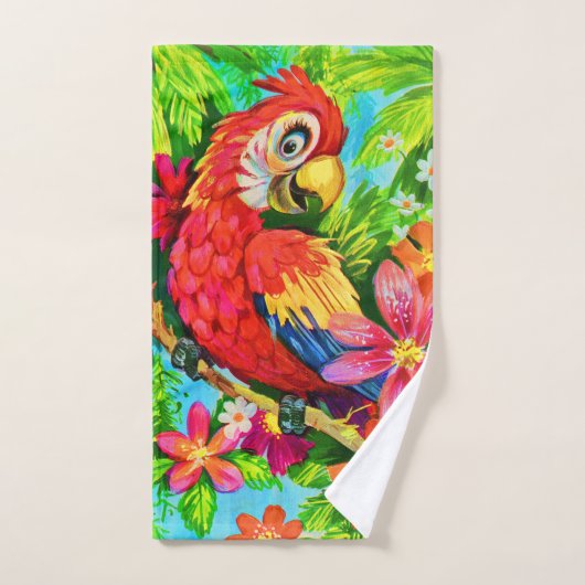 perroquet coloré (Serviette à main)