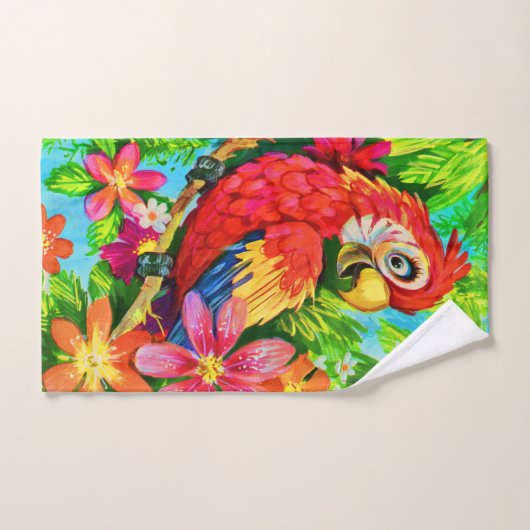 perroquet coloré (Serviette à main)