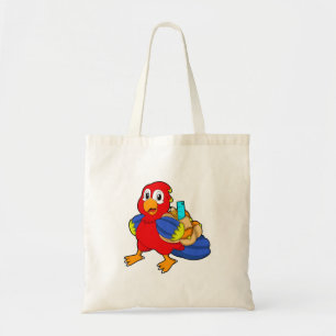 Perroquet comme étudiant avec sac à dos