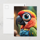 Perroquet dans l'Anime de la Jungle, Carte postale (Devant / Derrière)