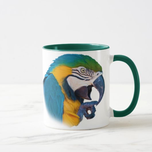 Perroquet d'ara, tasse personnalisable (Droite)