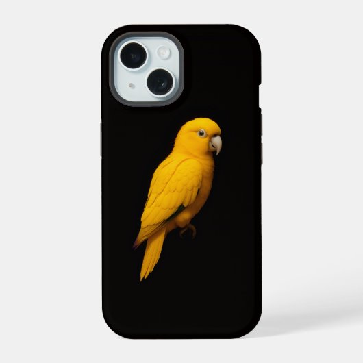 Perroquet doré Black 4 Luxe iPhone 15 Mate (Verso)