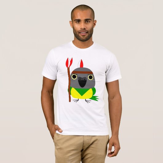 Perroquet du Sénégal, T-shirt indien indigène (Devant entier)
