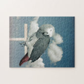 Perroquet gris d'Afrique avec puzzles de ciel (Horizontal)
