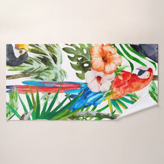 Perroquet tropical (Serviette de bain)