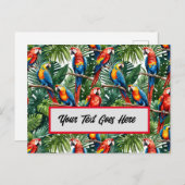 perroquet tropical carte de voeux facile modifier (Devant / Derrière)