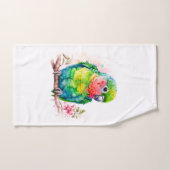 Perroquet vert - Bébé mignon oiseau (Serviette à main)