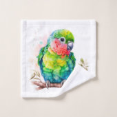 Perroquet vert - Bébé mignon oiseau (Gant de toilette)