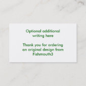 Perroquet vert - modèle de carte de visite (Dos)