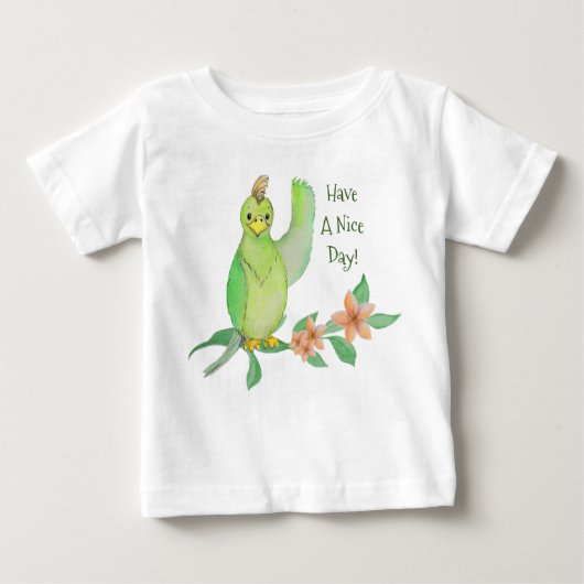 Perroquet Vert, Un Joli T-Shirt De Journée (Devant)