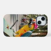 Perroquet vibrant sur skateboard (Verso Horizontal)