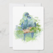 Perroquets Aquarelle Bleu Vert Save the Date (Dos)