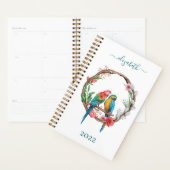 Perroquets Ara Oiseaux Fleuris Floral (Devant avec enveloppe)