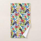 Perroquets colorés d'aquarelle (Serviette à main)