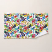 Perroquets colorés d'aquarelle (Serviette à main)