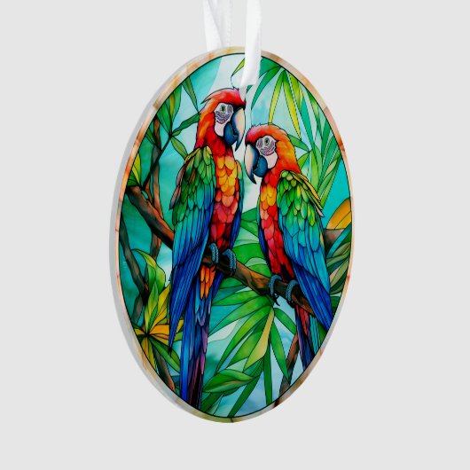 Perroquets colorés Vitrail (devant)