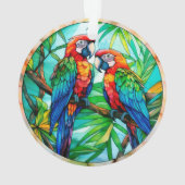 Perroquets colorés Vitrail (dos)