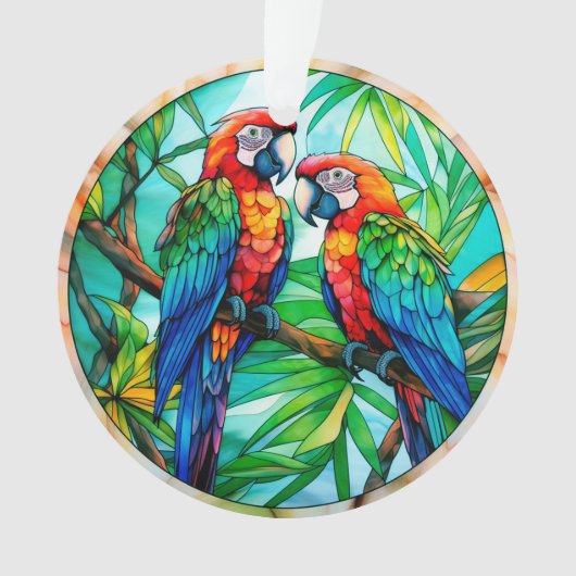 Perroquets colorés Vitrail (devant)