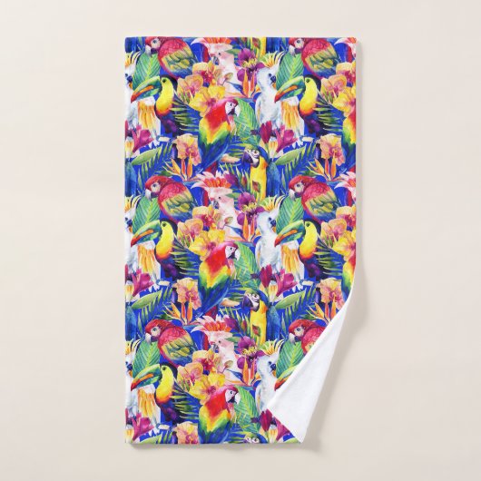 Perroquets d'aquarelle (Serviette à main)
