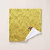Perroquets en feuille d'or jaune rouge vert bleu (Gant de toilette)
