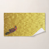 Perroquets en feuille d'or jaune rouge vert bleu (Serviette à main)