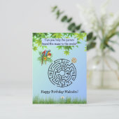 Perroquets et graines labyrinthe sur cartes postal (Debout devant)