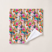 Perroquets et palmettes (Gant de toilette)