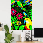 Perroquets - Impression d'art en toile (Bureau à domicile)