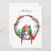 Perroquets Macaw Oiseaux Cartes de remerciements f (Devant / Derrière)