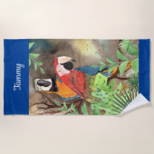 Perroquets tropicaux en serviette de plage (Devant)