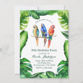 Perroquets tropicaux Oiseaux & Invitations de fête (Devant)