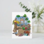 Perrots Beach Party Uitnodiging Briefkaart (Staand voorkant)