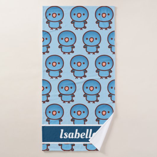Perruche barrée / Cobalt (Serviette de bain)