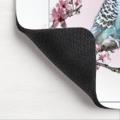 Perruche et tapis de souris de fleurs de cerisier (Coin)