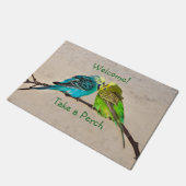 Perruches dans le tapis de porte d'amour (Incliné)