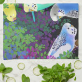 Perruches en serviette de cuisine de fougères (Plié)