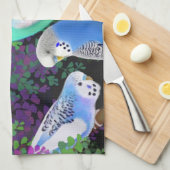 Perruches en serviette de cuisine de fougères (Quart Plié)