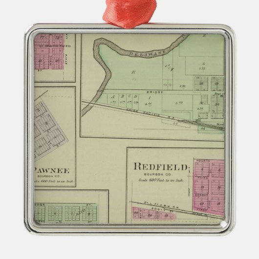 Perry, Memphis, Pawnee, Bronson, Redfield, Kansas Metalen Ornament (Voorkant)