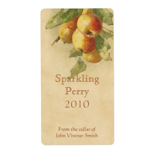 Perry peer flesetiket etiket (Voorkant)