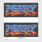 Perry Prénom Nom Graffiti Autocollant Autocollant (Feuille)
