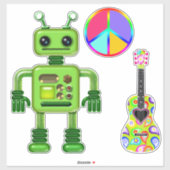 Perry the Peridot Robot Vredesbord Gitaar Sticker (Vel)