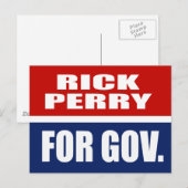 PERRY VOOR GOVERNOR BRIEFKAART (Voorkant / Achterkant)