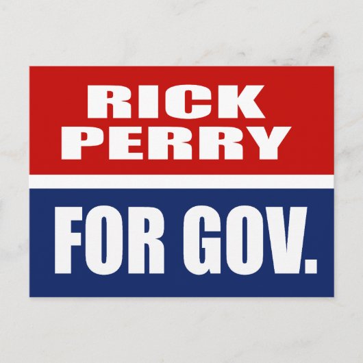 PERRY VOOR GOVERNOR BRIEFKAART (Voorkant)