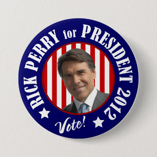Perry voor President 2012 Ronde Button 7,6 Cm