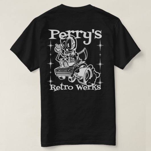 Perry's Retro Werks Dark Shirt (Design achterkant)