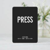 Pers All Access Pass evenement ID-badge 3.5" x 5" Kaart (Staand voorkant)