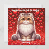 Pers kat Valentine Spinnetje Feestdagenkaart (Voorkant)